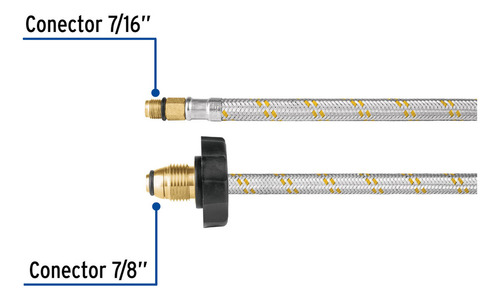 Manguera Pigtail Acero Inox 7/16inx7/8in 55cm Foset