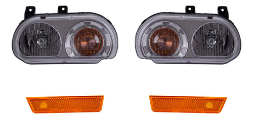 2 Faros + 2 Cuartos Depo Para Dodge Challenger 2008 A 2014