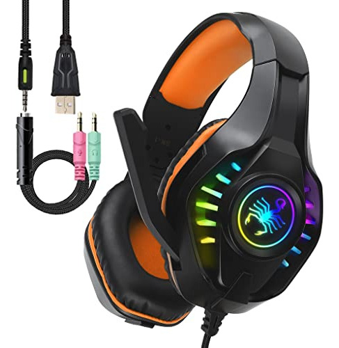 Auriculares Para Juegos + Pro + Bass Surround Sound + Micróf