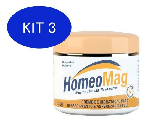 Kit 3 Creme Hidratante Homeomag 30g - Pés Ressecados