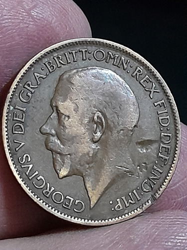 Moneda Inglaterra Half Penny 1922 Km#809 Ref 782 Libro 3