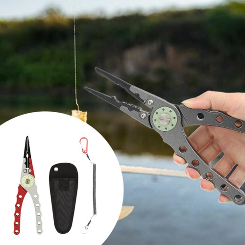 Alicates De Pesca Herramienta De Pesca De Hielo Rojo Plata