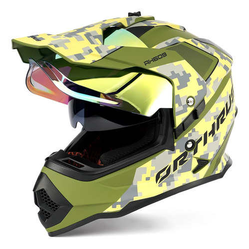 Casco Para Moto Orthrus Dot Certifi Talla L Color Verde
