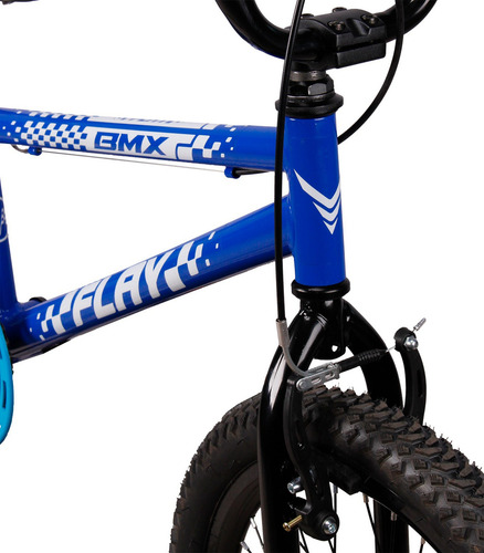 Bicicleta Aro 20 BMX Infantil Flay Aro Aero Freio V-Brake Menino 6, 7, 8, 9, 10 anos Cor Azul-escuro