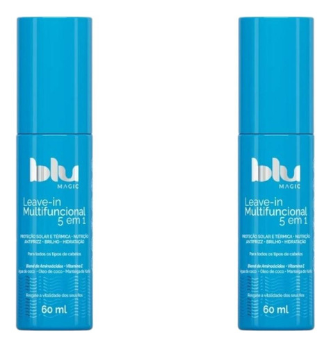 2un Leave-in Multifuncional 5 Em 1 Blu Magic Trip De 60ml Cd