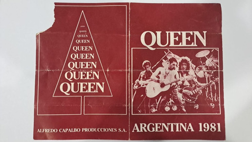 Ticket Original 1981 Queen En Argentina Unica Completa