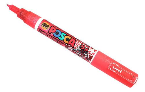 Lápices Posca Pc-1m Por Unidad Punta Fina 0.7mm Japones Color Rojo Glitter