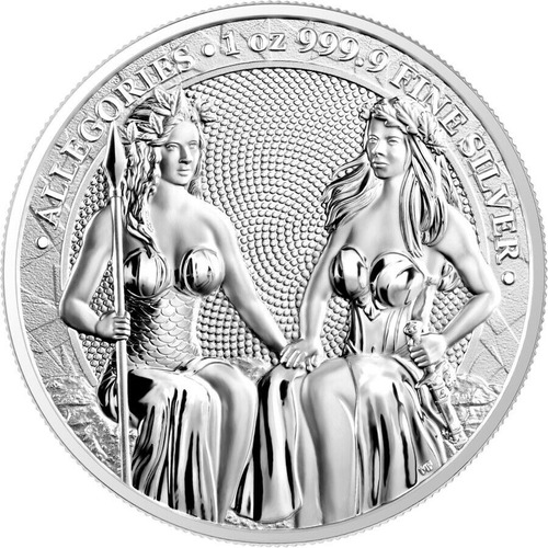 Moneda Plata Allegories 2021 Germania Austria 5 Mark Onza