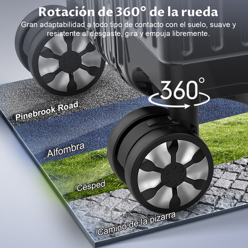 Qianmu Maleta mano de viaje 20in 10kg rigida 4 ruedas360° negro color resistente al desgaste silencioso impermeable y antirrobo