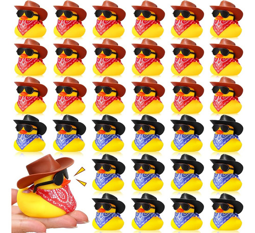 36 Set Cowboy Rubber Duck Mini Yellow Duckies Bath Party Toy