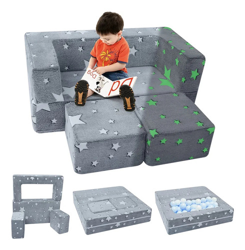 Sofá Para Niños, Sofá Modular Con Forma Estrella Que Brilla 