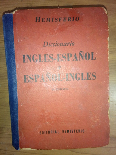 Libro Diccionario Inglés Español Hemisferio Tapa Dura