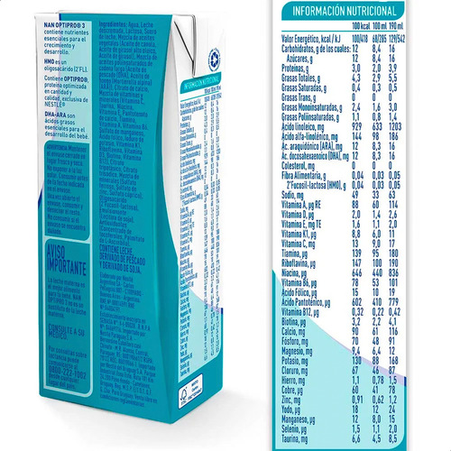 Nan Optipro 3 Leche Infantil Listo Para Tomar Nestle S/tacc