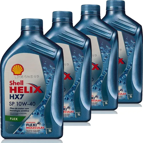 Kit com 4 Shell 10w40 Sn/ch Semi Sintético Helix Hx7 1L