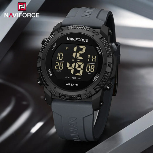 Reloj Electrónico Naviforce De 50 M Con Correa De Silicona D