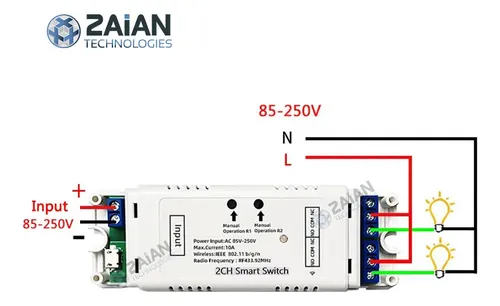 Ewelink Interruptor Dual 2ch Relé Switch 110v 220v Wifi Y Rf