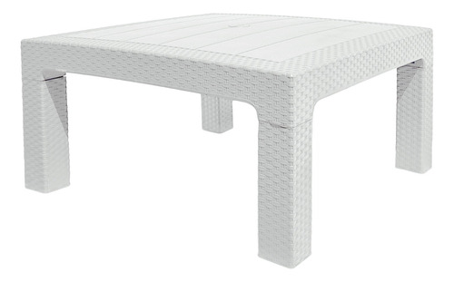 Mesa Baja Plástica Cuadrada Reforzada Jardin Simil Rattan Hk