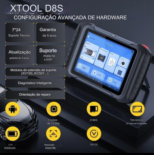 Scanner Automotivo Xtool D8s Mapa De Topplogia Doip Can Fd