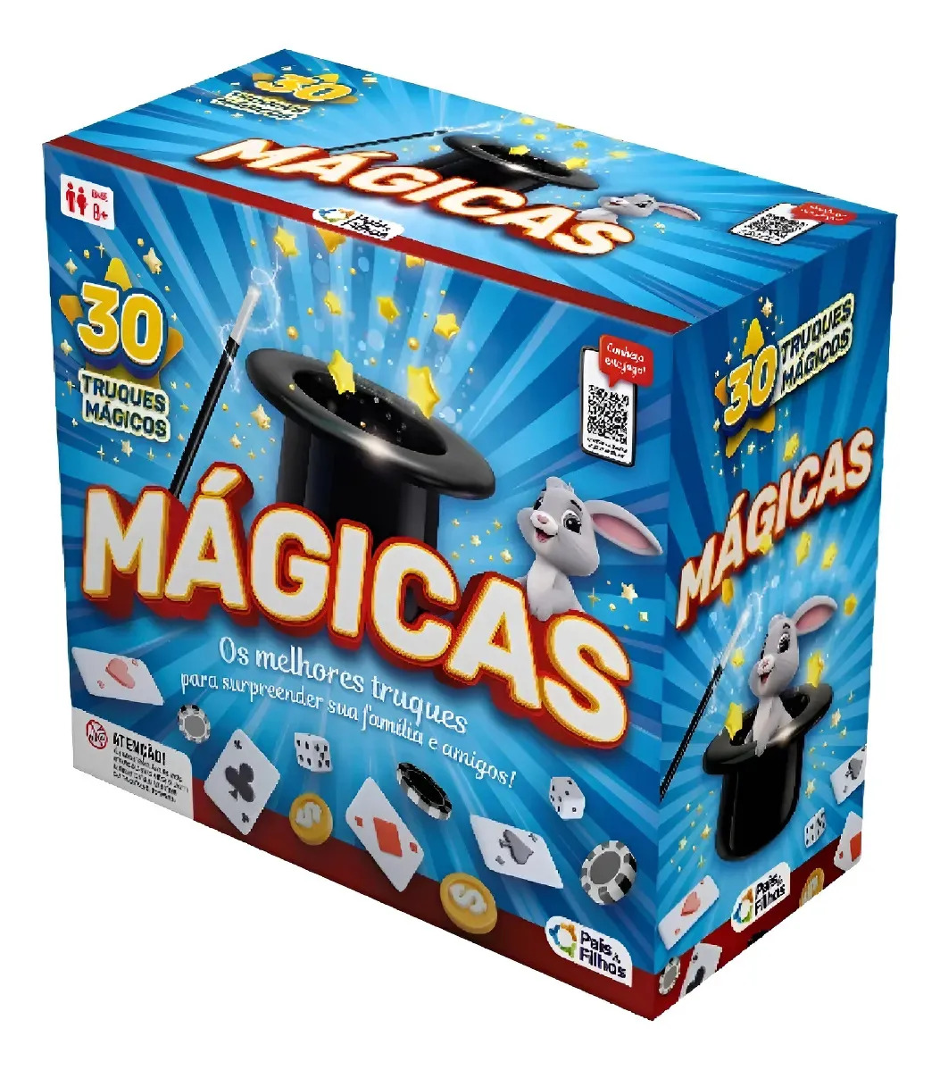 Jogo Mágicas Caixa 30 Truques Cartola Varinha Pais & Filhos 7282