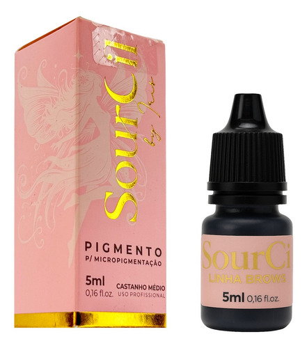 Pigmento Para Micropigmentação Sourcil Sobrancelhas E Lábios Cor Castanho Médio
