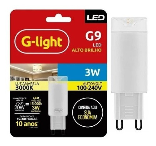 Lâmpada Led G-light G9 Policarbonato 3w 3000k Autovolt Cor da luz Branco-quente 110V/220V