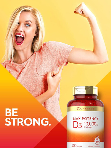 Vitamina D3 10,000 Iu 400 Capsulas Blandas Sin Gluten