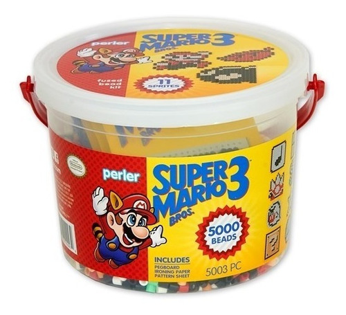 Super Mario Bros Cubeta 5000 Cuentas Base Papel Perler Beads