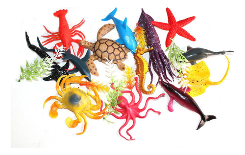 Brinquedo Animais Aquatico Grande Do Mar Infantil 13 Peças