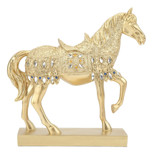 Cyrank Estatua Caballo Dorado Para Riqueza Decoracion Figura