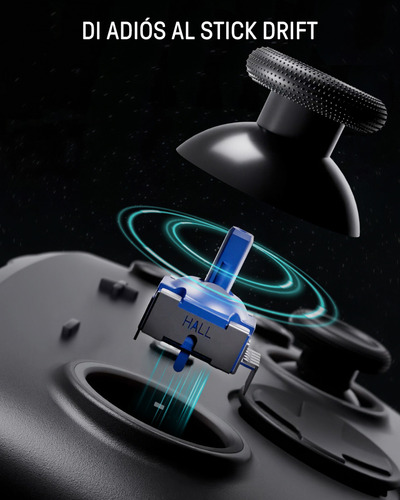 Funlab Control Inalámbrico FF05-3 Con carga Dock Para Nintendo Switch Hall effect Bluetooth Mando RGB color negro