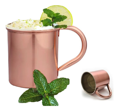 2 Caneca De Inox Rose Gold Moscow Mule 300ml Drink Bar