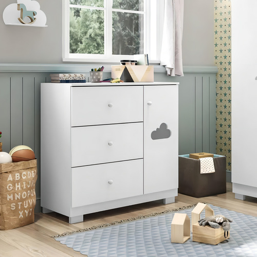 Cômoda Infantil Ane Com 1 Porta - Branco
