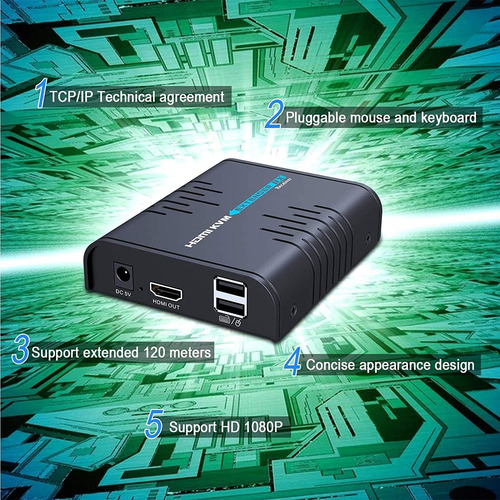Extensor Kvm Usb Hdmi Sobre Ethernet Cat 5 / 5e / 6/7 | 1...