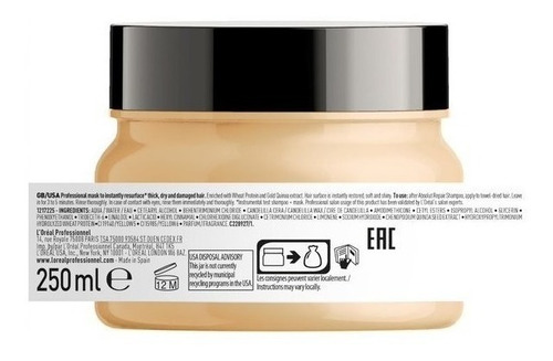 Máscara Absolut Repair Serie Expert L'Oréal Professionnel de 250mL