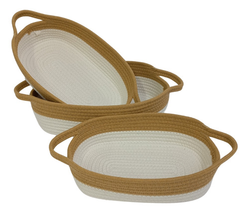 Set Cesto Organizador X3 Oval Multiuso Decorativo Rio Shop