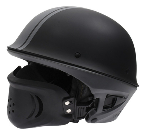 Casco Swat 3/4 Negro Mate Con Cubre Boca Dot T-xl