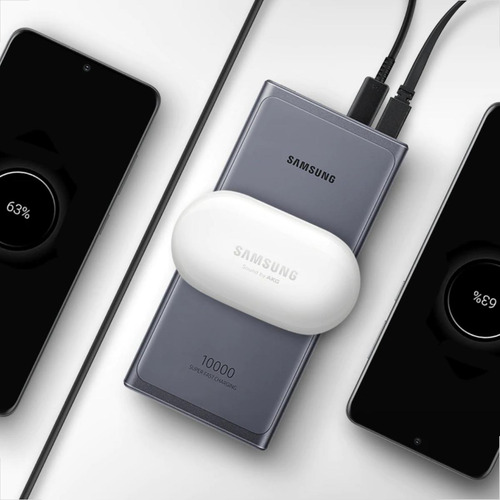 Carregador Turbo Power Bank Portatil Samsung 10000mah Usb-c Cor Prata