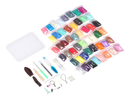 Kit De Fieltro De Lana Con Aguja, 50 Colores, Suministros De