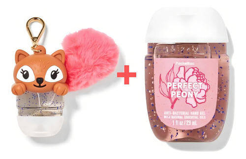 Porta Gel Antibacterial Bath And Body Works Set Holder Fragancia Ardilla + Perfect Peony