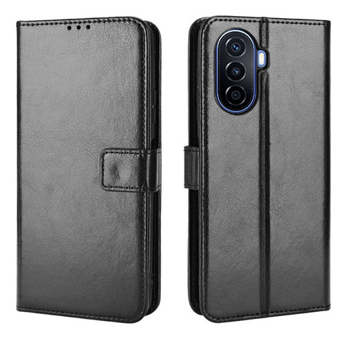 Funda Anticaída Para Huawei Nova Y70 De Cuero Flip Cartera