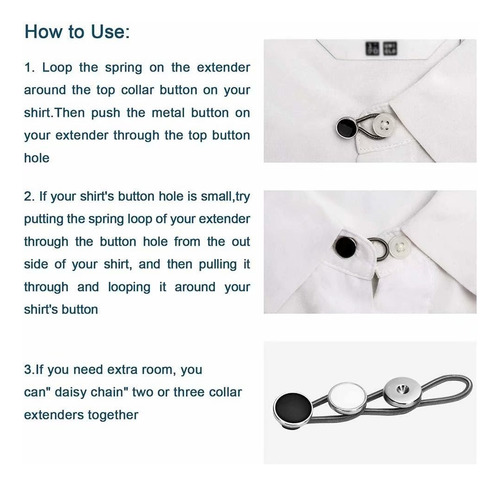 Extensores De Cuello De Botón Para Hombre Camisas De Vestir