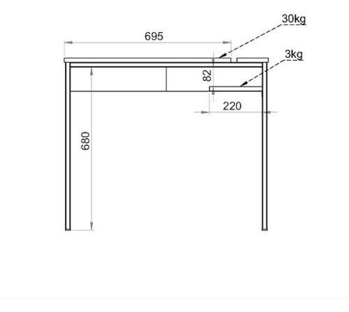 Imagen 6 de 7 de Escritorio Moderno Melamina + Caño