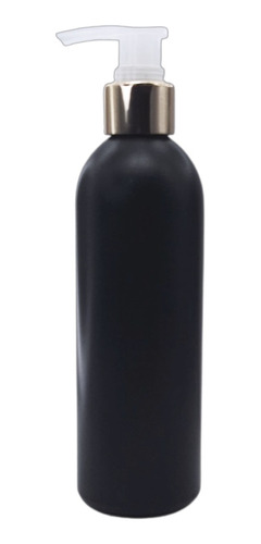 Botella Boston Negra 250ml Con Dosificador Gel Oro (10pz)