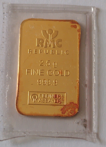 Moneda Lingotito 2,5 Gramos Oro Fino 999,9 Rmc