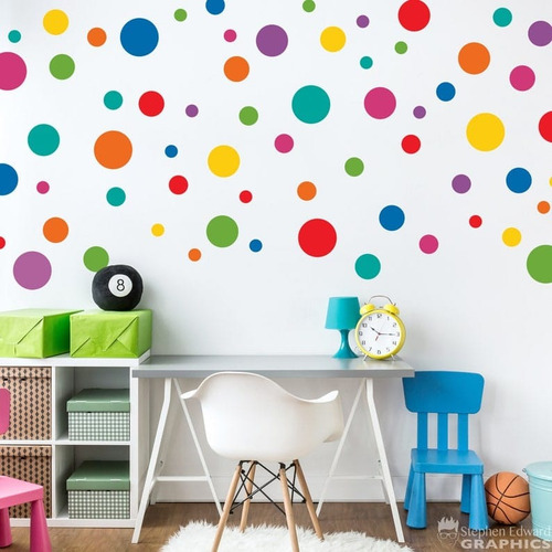 Adesivos De Parede 200 Bolinhas De 2,3,4 E 5cm Colorido