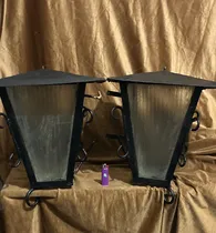 Comprar Farol 2 Faroles Hierro Forjado Grandes Colonial Vidrio Sanos