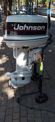 Motor De Popa Johnson 25 Hp Ano 97 + Carrinho + Tanque 23 Lt