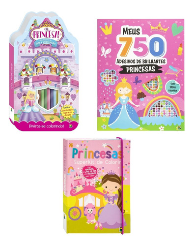 Meu Superkit De Colorir C/ 3 Livros - Princesas - Todolivro 