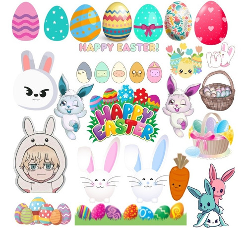 Stickers De Pascua Happy Easter Pack De 20 Unidades Surtidos