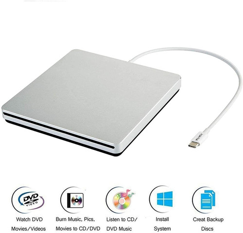 Imagen 2 de 7 de Viktck Usb C Superdrive Lector Externo De Dvd/cd Y Grabad...